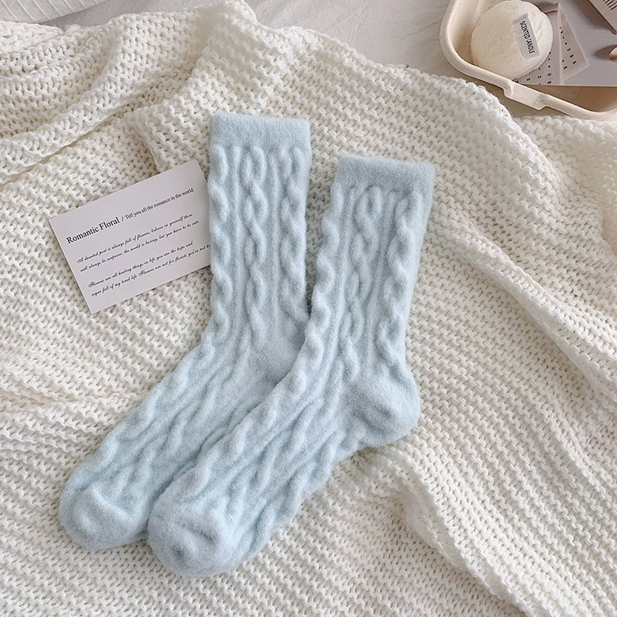 Cozy Thick Plush Hemp-Knit Socks for Fall & Winter