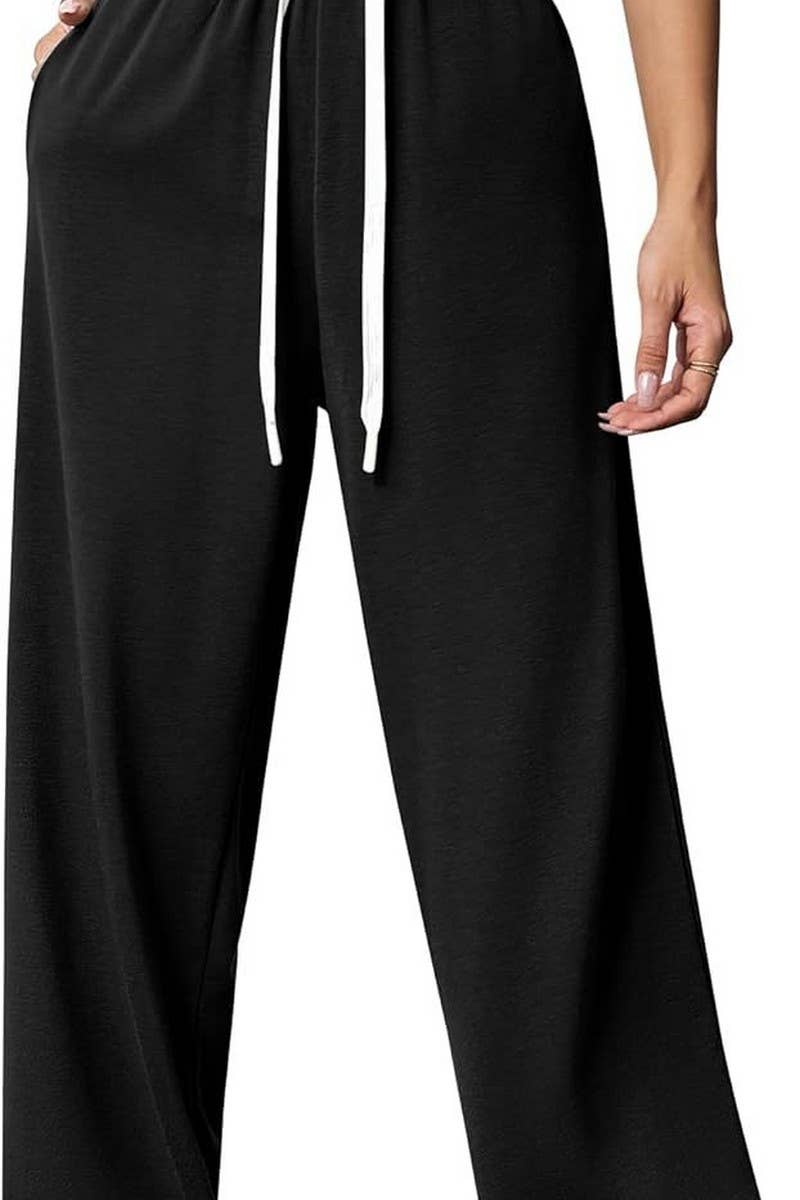 CWBLP1859_HIGH-RISE DRAWSTRING LOOSE WIDE-LEG SWEATPANTS