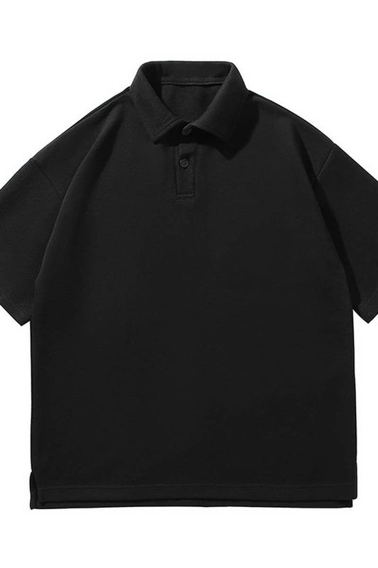 CWTBLS2340_DROP SHOULDER PIQU? COTTON CASUAL POLO SHIRT