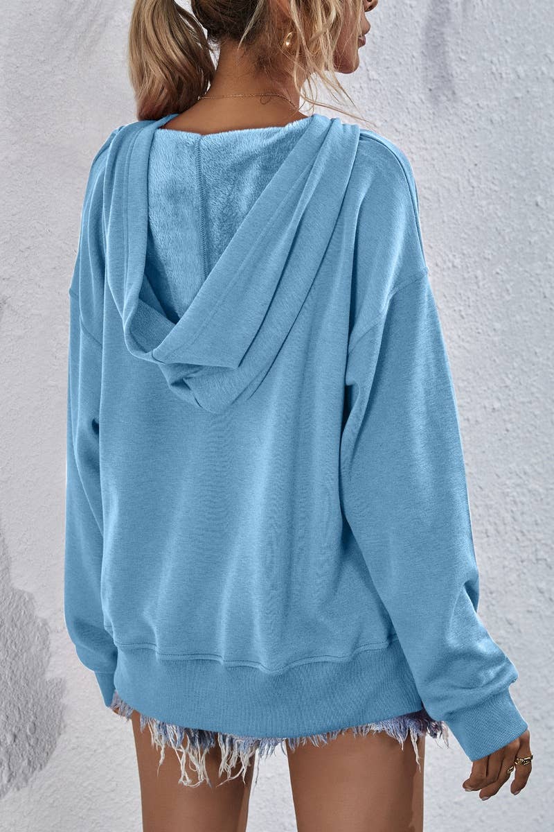 CWTBLL2619_WINTER CASUAL FLEECE LONG-SLEEVED HOODIE