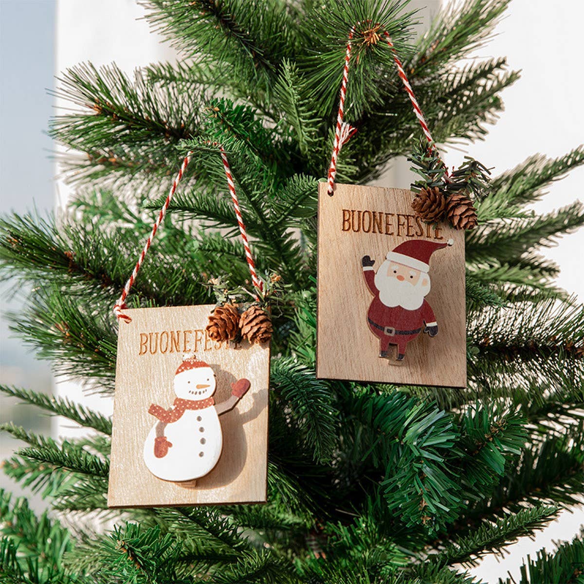Wooden Christmas Photo Card Clip Tree Ornament_CWMM9752