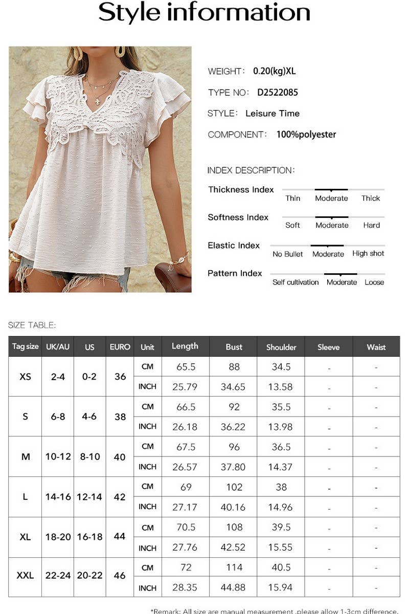 CWTTS1432_V-NECK CASUAL LOOSE SHORT-SLEEVED SHIRT