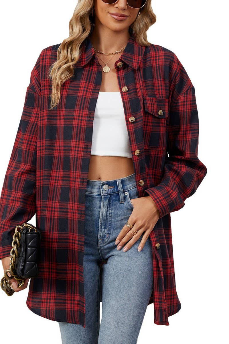 CWOCO0474_LAPEL BRUSHED STRIPE LONG SLEEVE SHIRT COAT