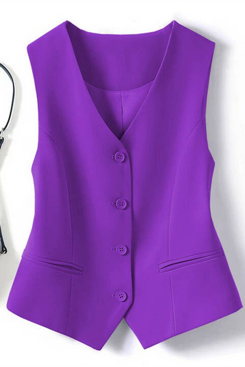 CWOV00108_SPRING AND AUTUMN SLIM OUTER LAYER SHORT VEST