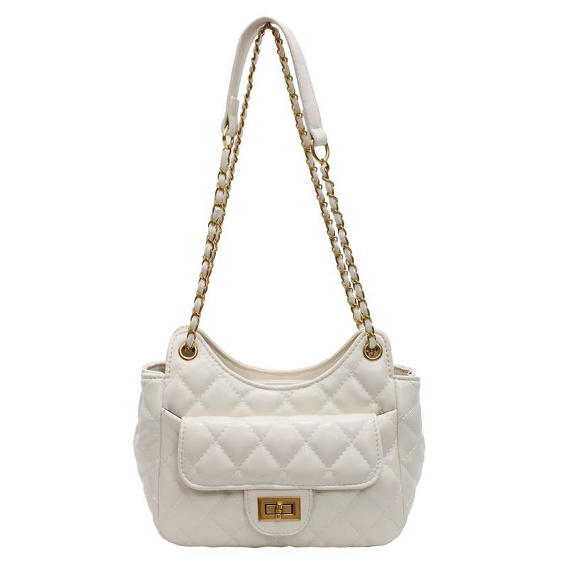 Diamond-shaped chain underarm bag