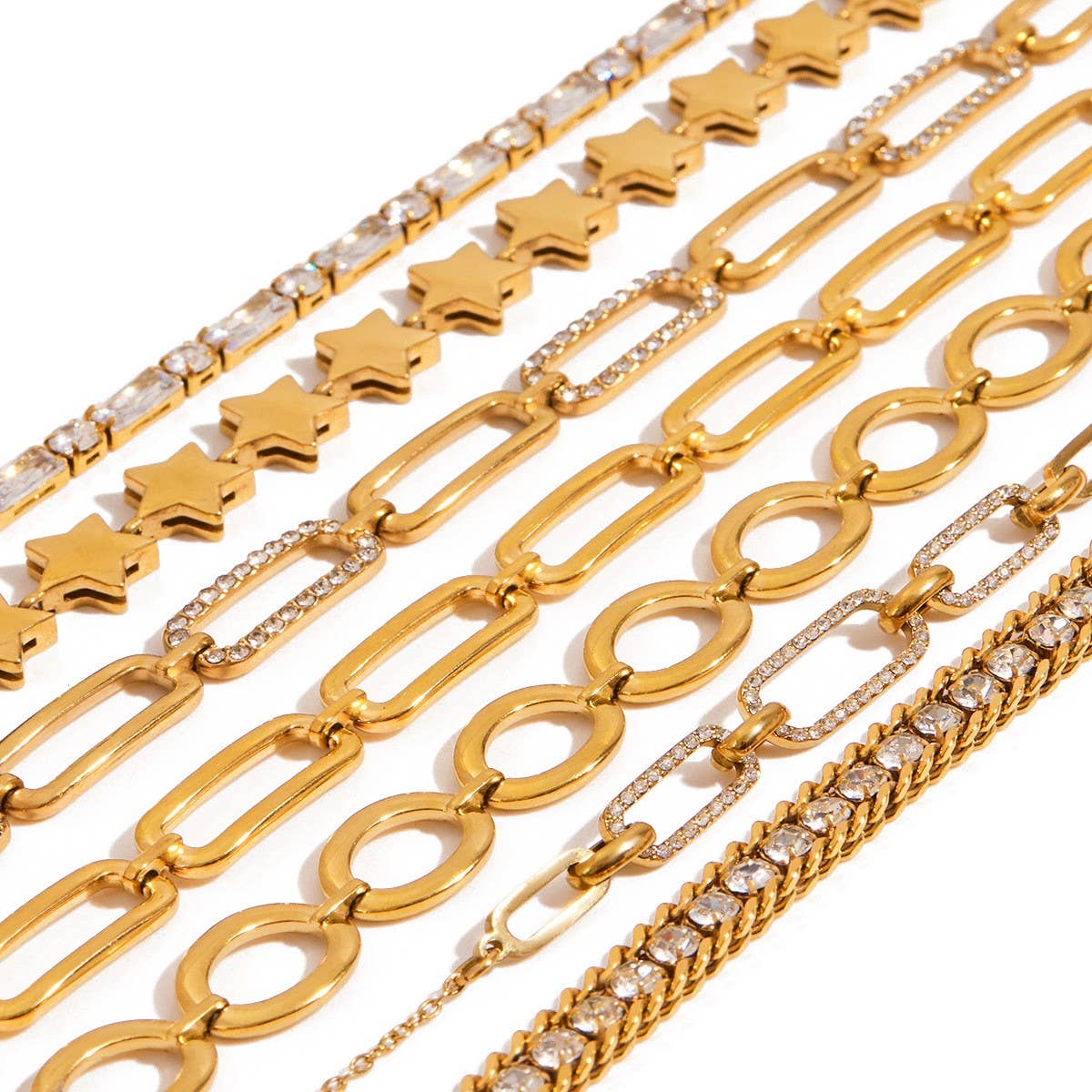 Classic 18K Gold Paperclip Hollow Chain Bracelet
