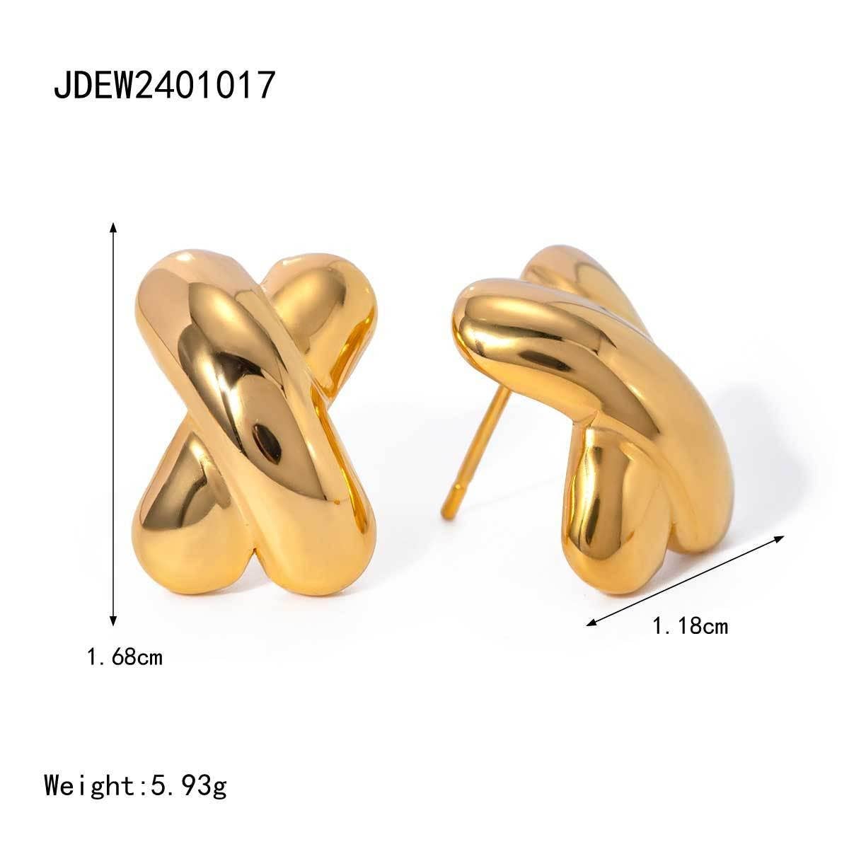 TEMPERAMENTAL SIMPLE LINES X-SHAPED EARRINGS