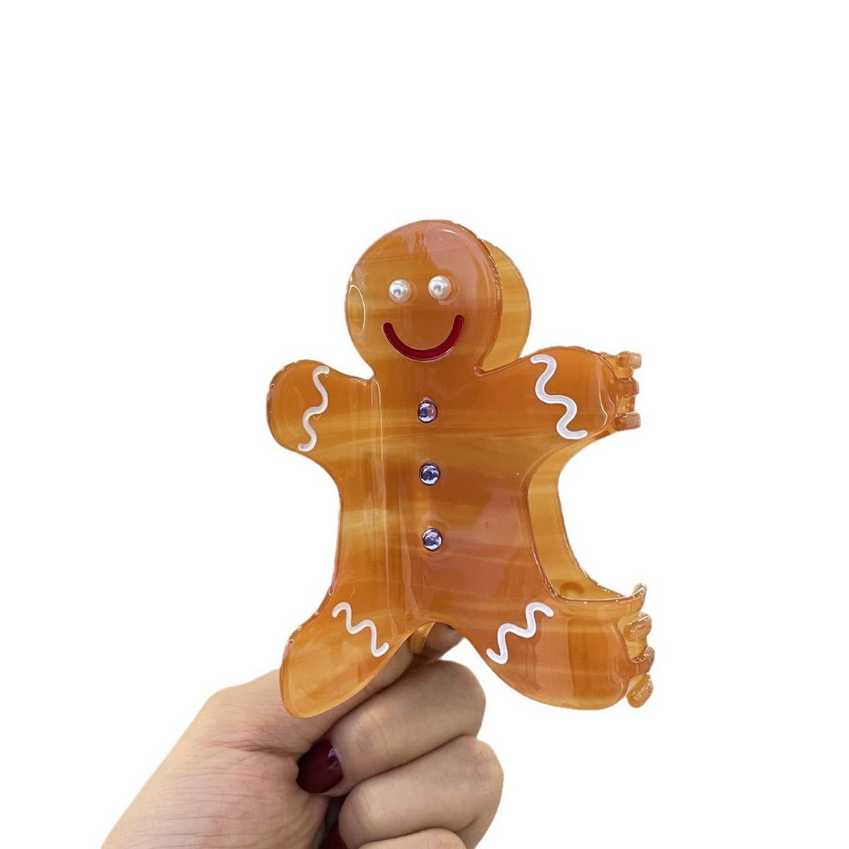 CWAHA4459_CUTE CARTOON GINGERBREAD MAN COFFEE CUP HAIRPIN