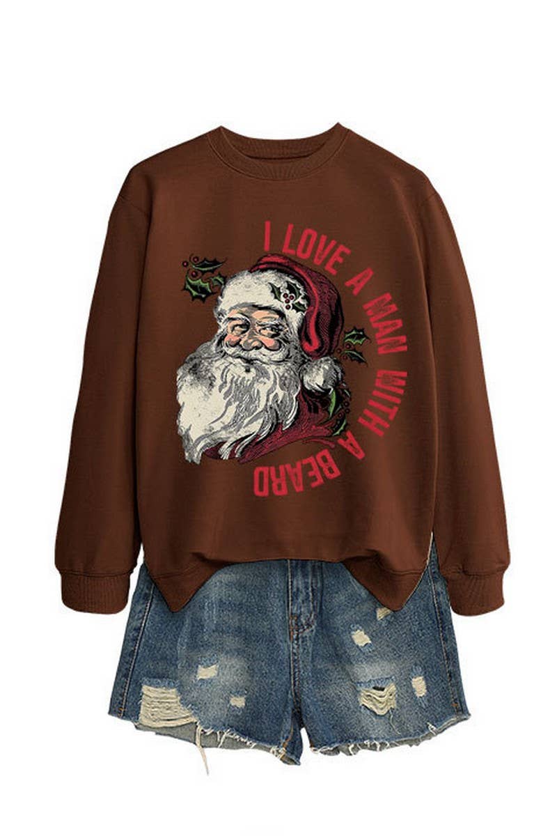 CWTBLL01329_SANTA LETTER PRINT CHRISTMAS PULLOVER SWEATSHIRT