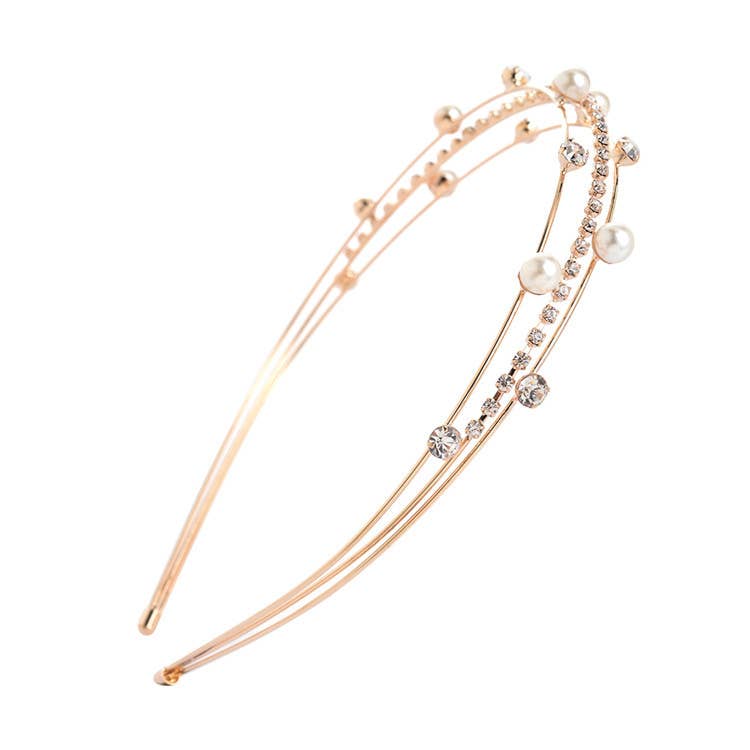 RHINESTONE SET WITH SWEET PEARL HEADBAND