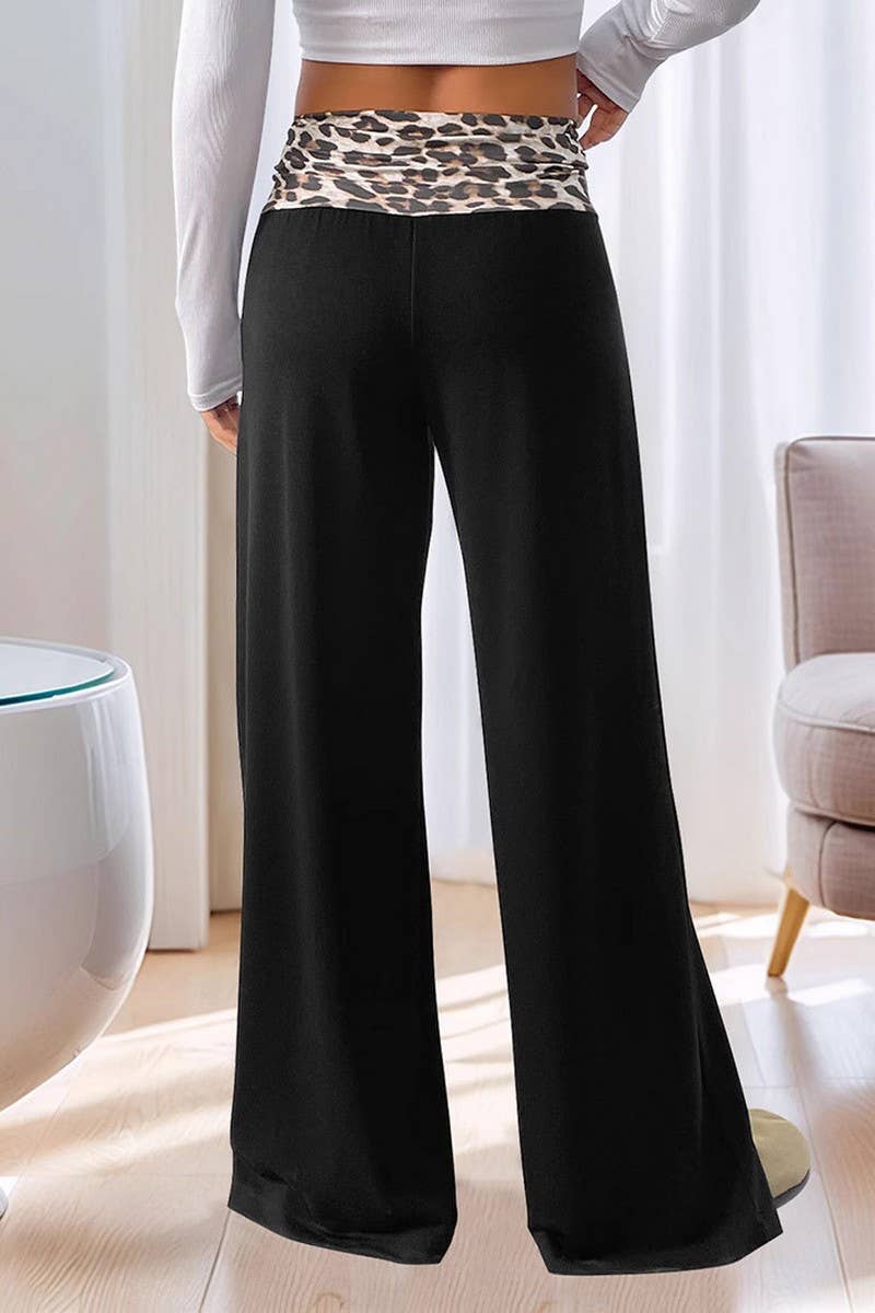 CWBLP00941_CASUAL CONTRAST LEOPARD PRINT WIDE-LEG PANTS