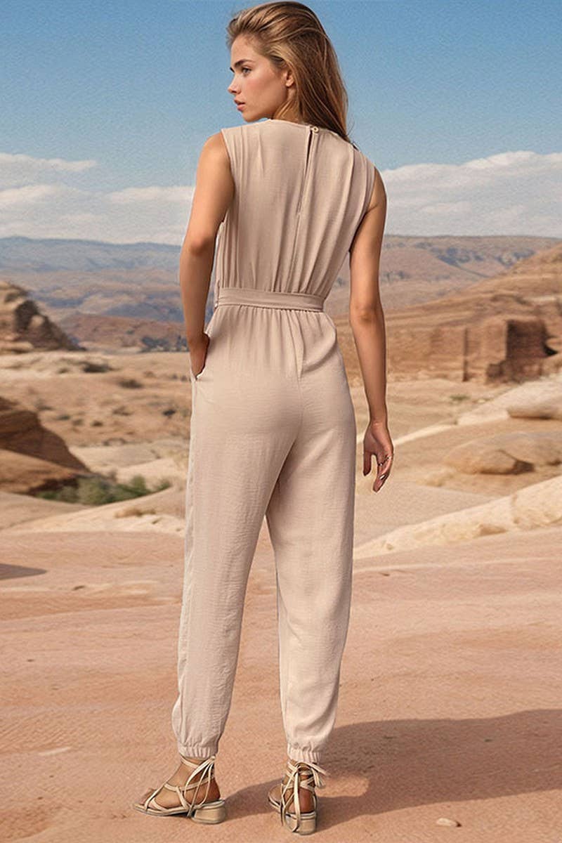 CWSJS0635_COMMUTING SLEEVELESS VEST JUMPSUIT