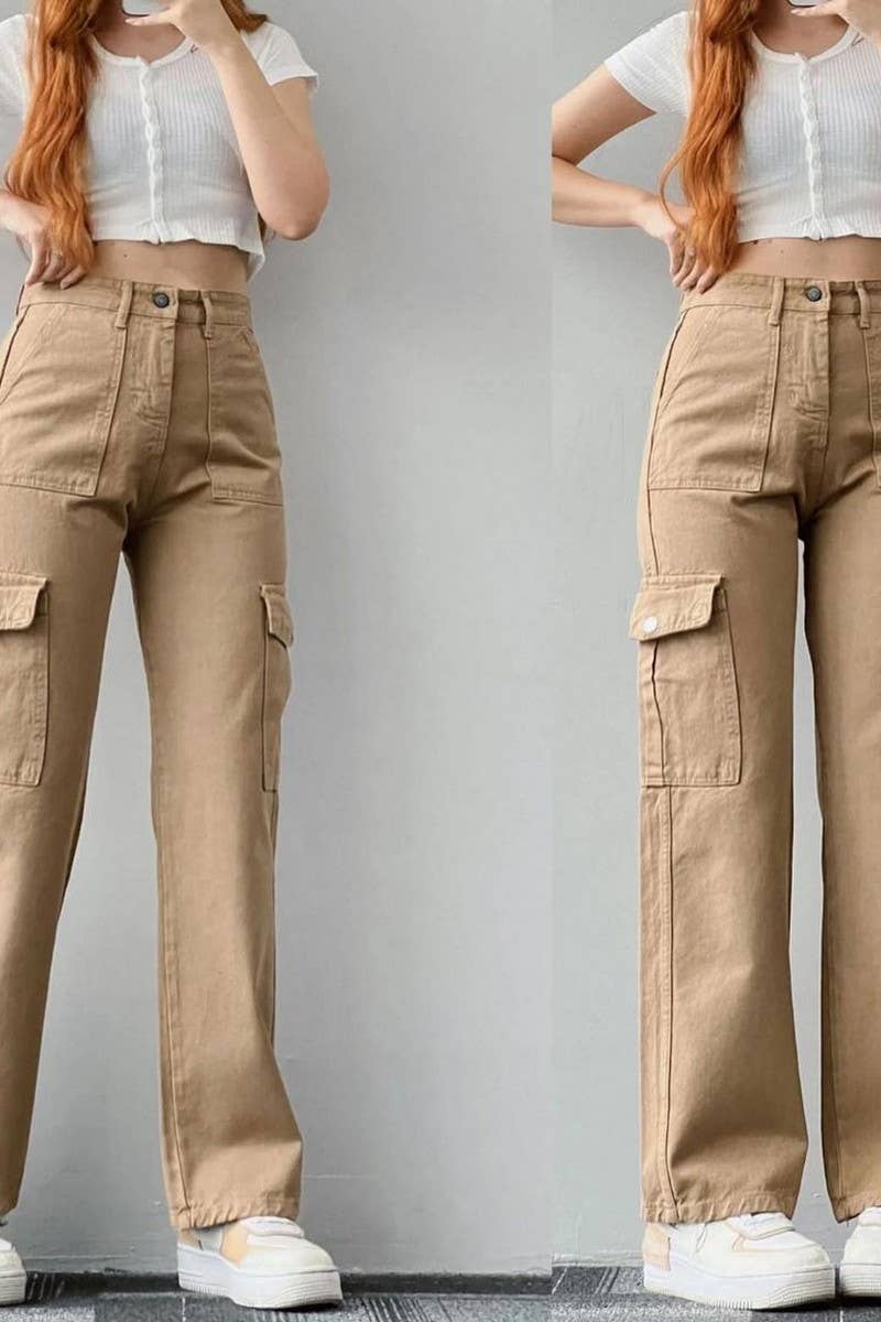 CWBLP1487_MID-RISE THREE-DIMENSIONAL POCKET OVERALLS