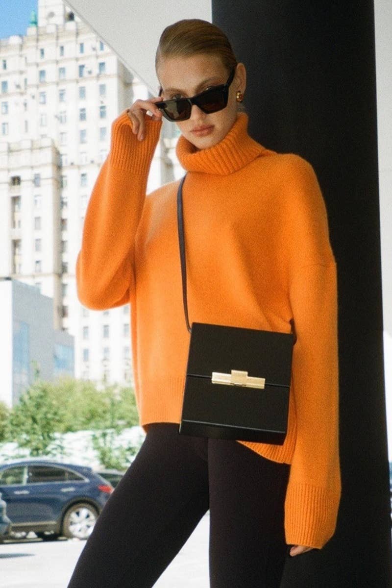 CWOSWL6630_THICK TURTLENECK SWEATER WITH LONG SLEEVES