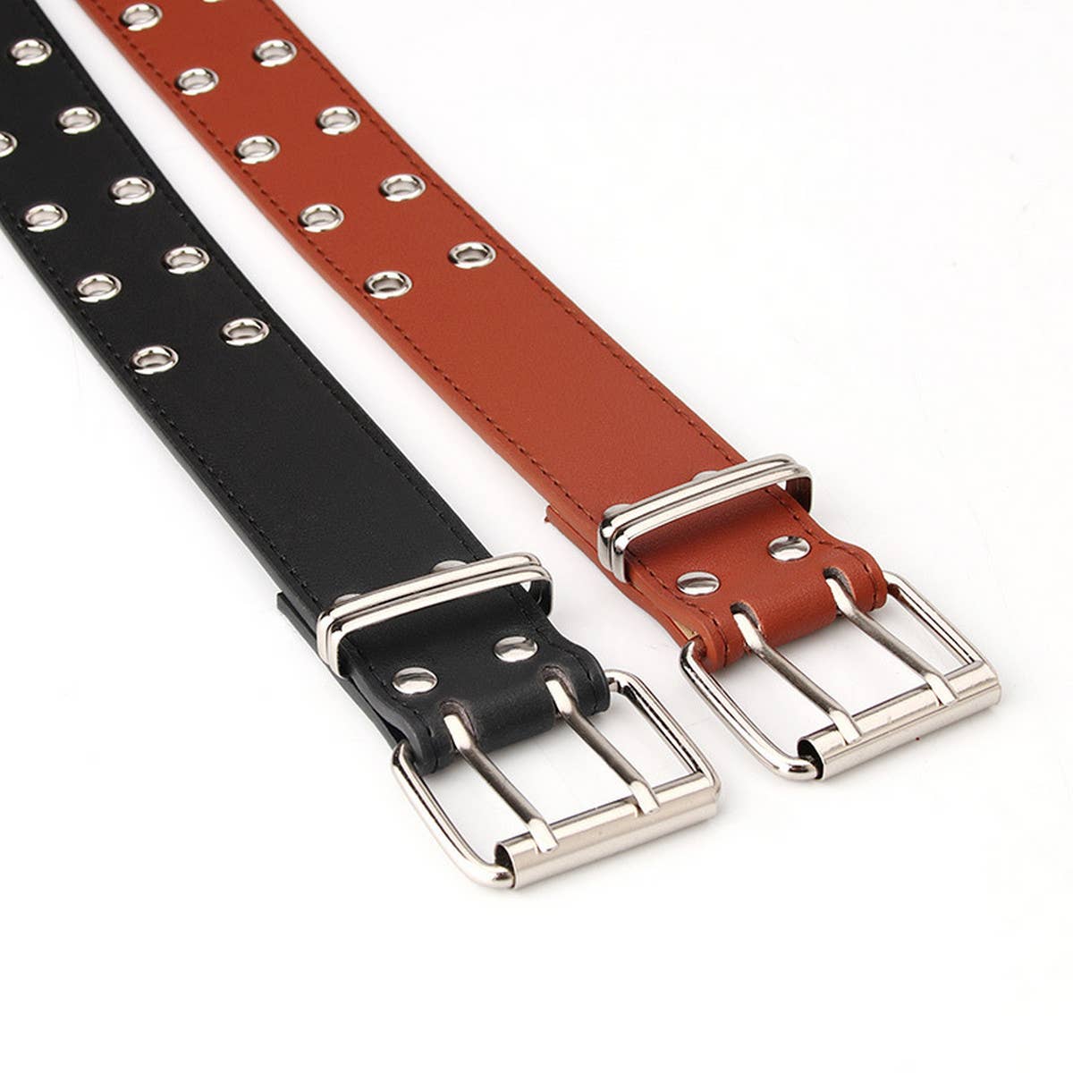CWABE0936_DOUBLE ROW EYELET HOLLOW NEW PUNK STYLE BELT