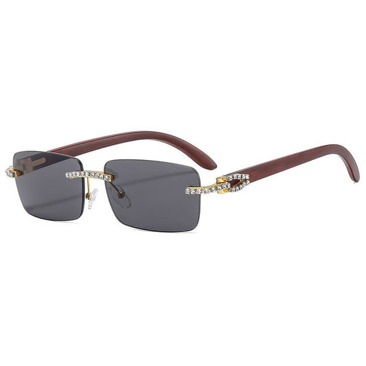 Rhinestone Frameless Square Sunglasses for Women