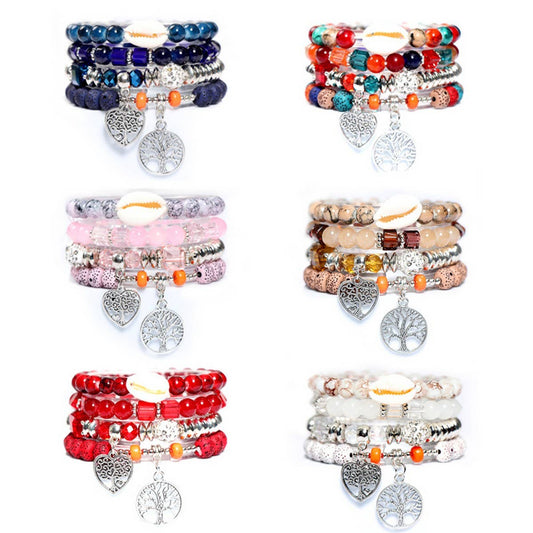 BOHEMIAN SHELL CREATIVE GLASS BEAD BRACELET_CWASC0697