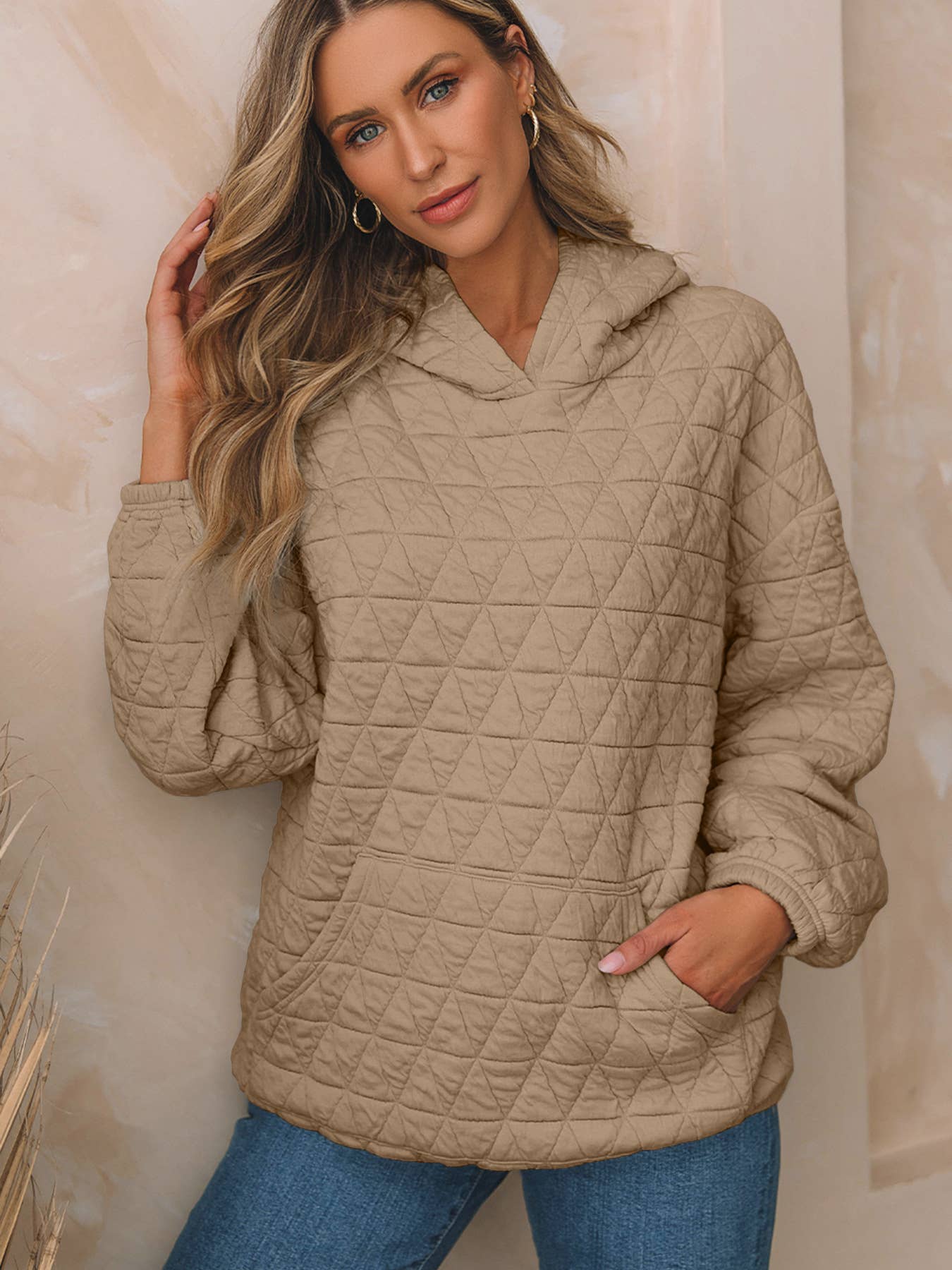 CASUAL STYLE LONG SLEEVE SOLID COLOR HOODIE