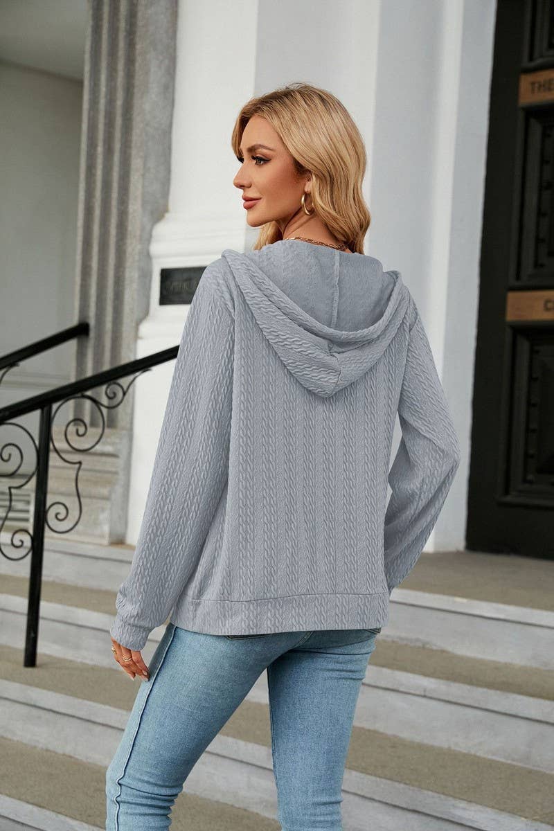 CWOHOL0931_LONG SLEEVE HOODED ZIPPER POCKET SWEATSHIRT COATS