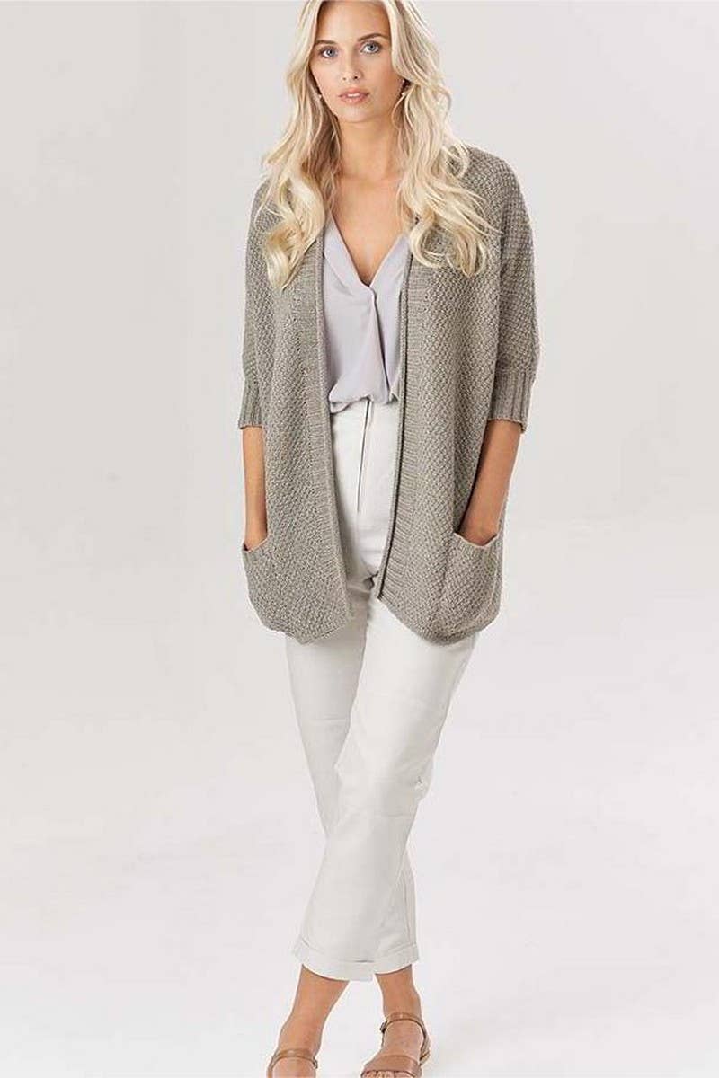 CWOCAL1634_SOLID COLOR LOOSE POCKET KNITTED CARDIGAN