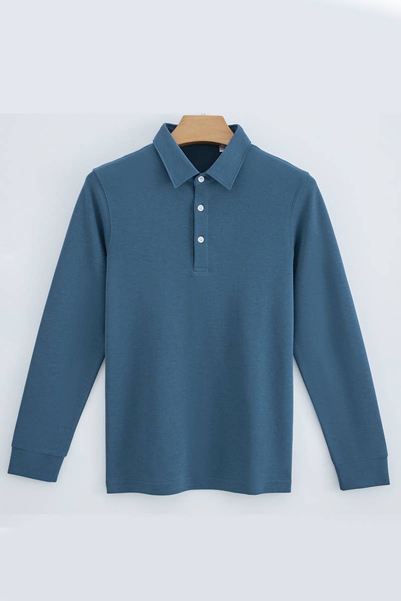 CWTTL1998_SPRING AND AUTUMN CASUAL LONG-SLEEVED POLO SHIRT
