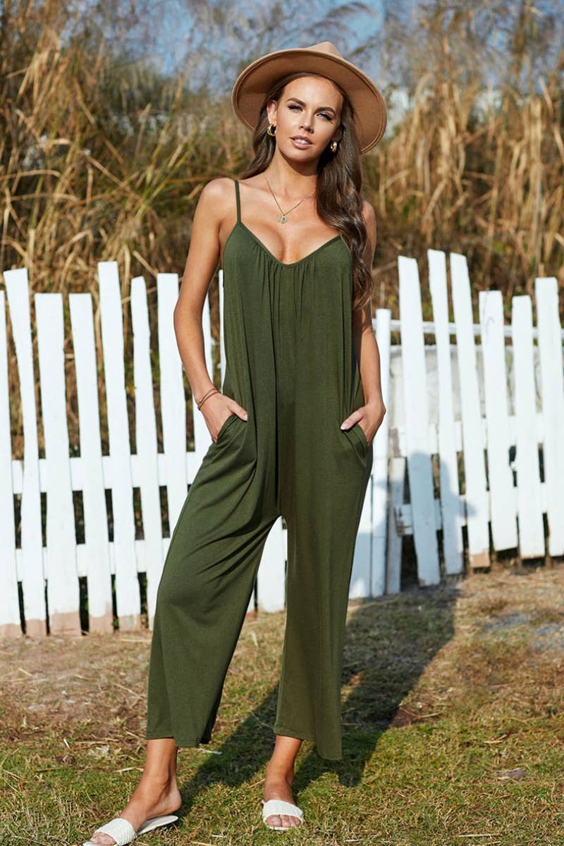 CWDHL0587_SUMMER CASUAL SLEEVELESS SUSPENDER ROMPER