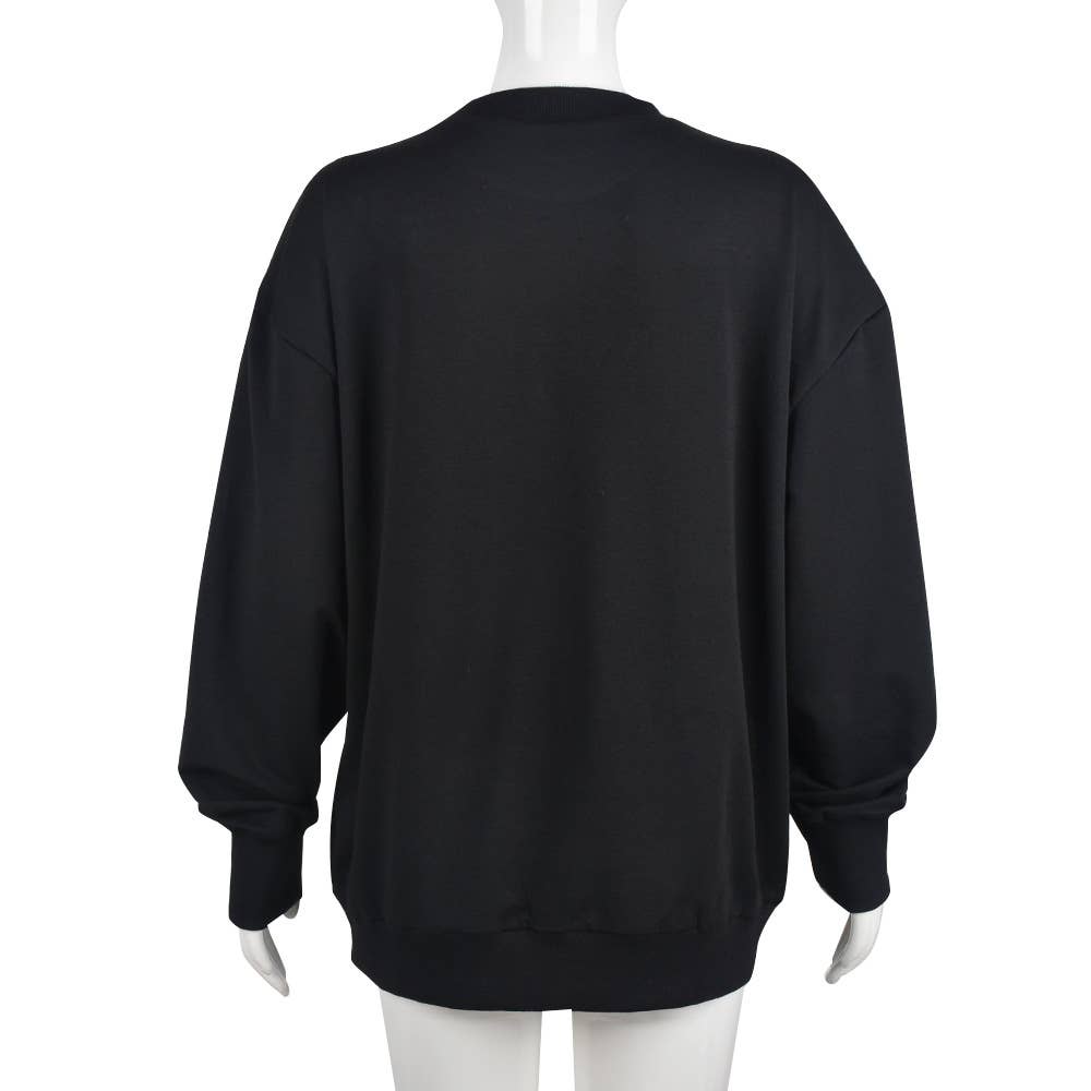 Color-blocking letter printed round-neck hoodie