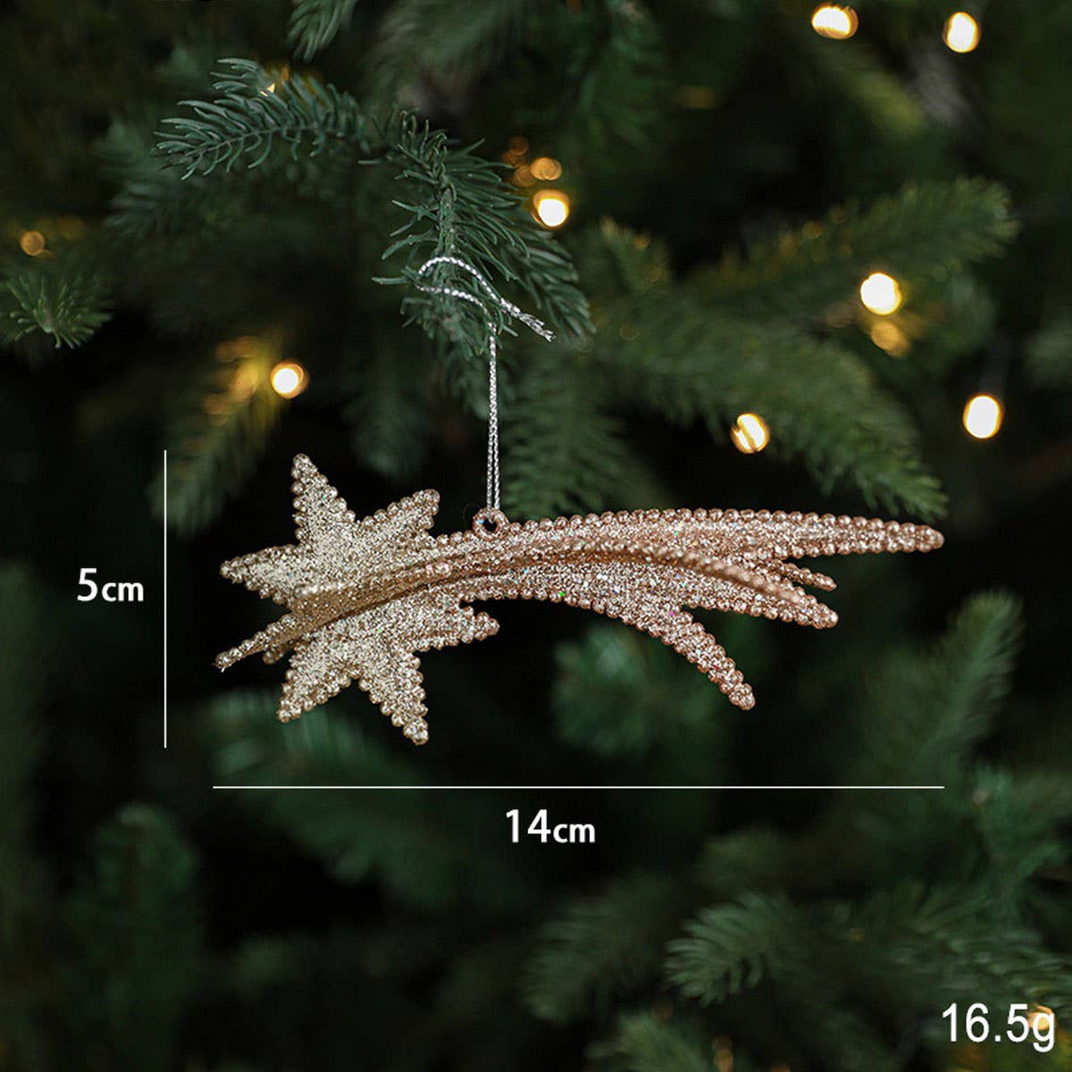 Glitter Reindeer House Christmas Tree Ornament