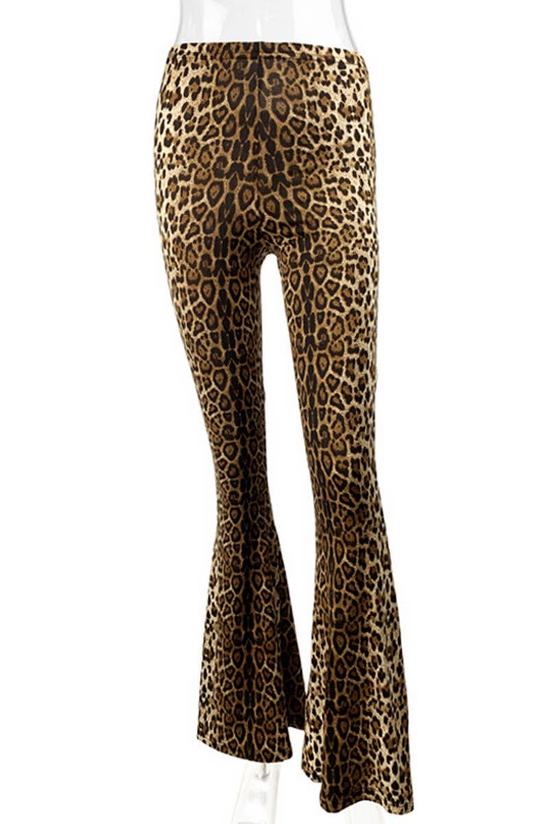 CWBLP1868_HIGH-RISE SLIM-FIT LEOPARD PRINT FLARED TROUSERS