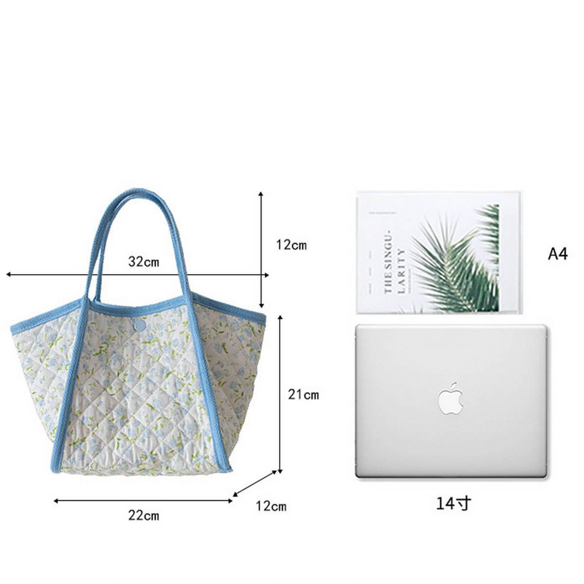 Quilted Canvas Tote Bag ??Fresh & Cute_CWAB5602