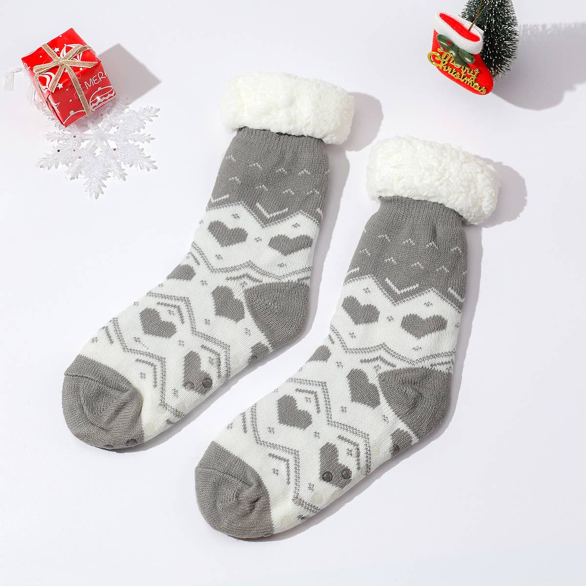 LOVE HEART FLOOR SOCKS FUZZY INDOOR SLIPPER SHOES