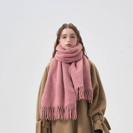 Wool Blend Solid Scarf – Soft Warm Winter Wrap_CWASC2319