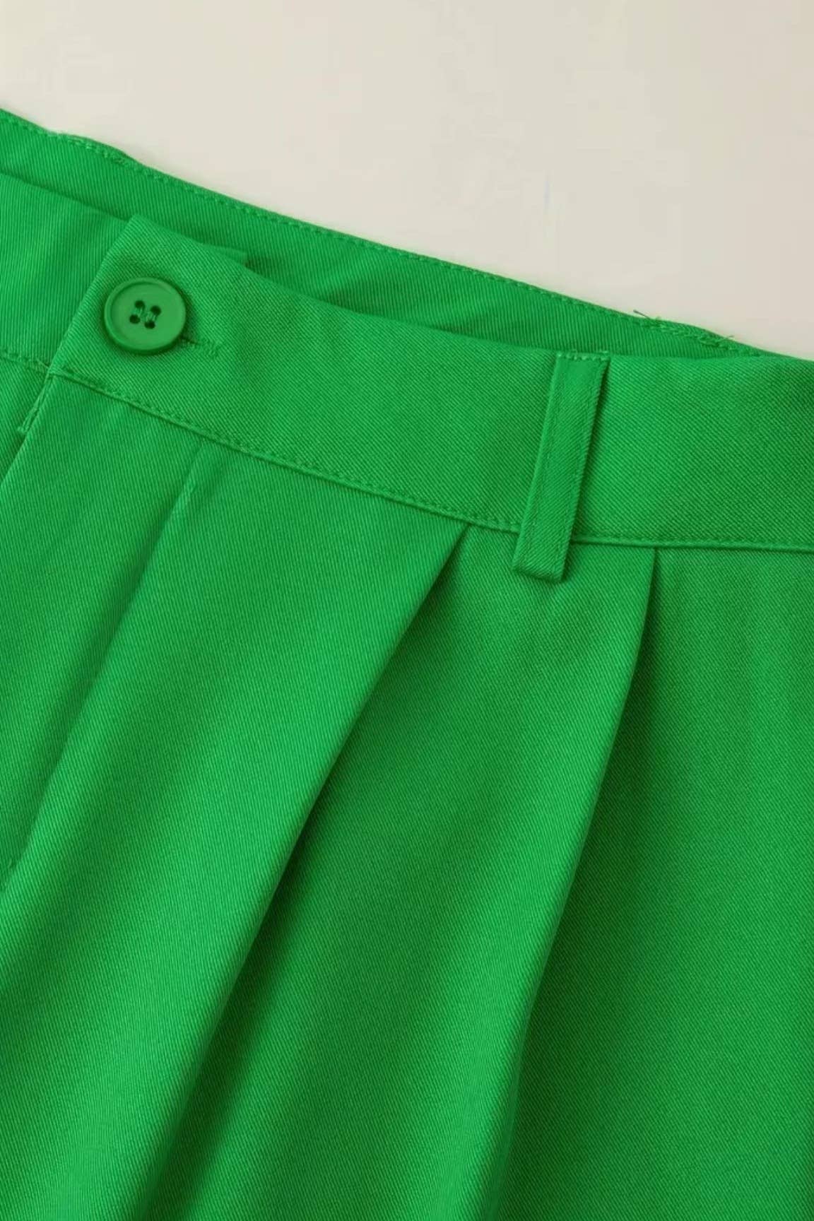 Elegant solid color belt straight pants