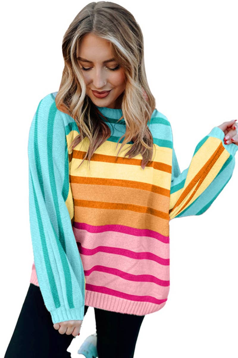 CWOSWL6660_LONG-SLEEVED SWEATER WITH GRADIENTS STRIPES