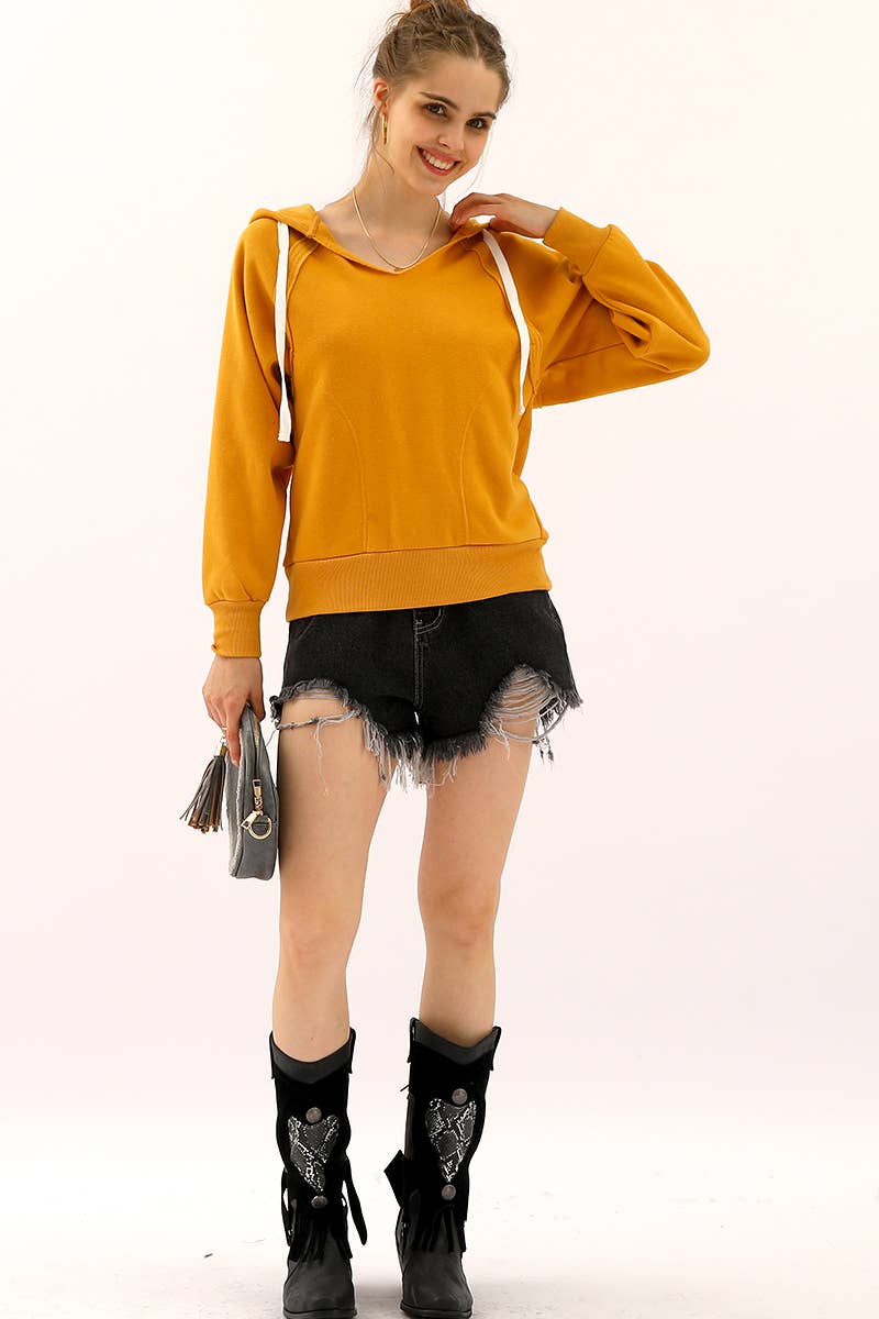 CWOHOL411-P_PLUS SIZE HOODIE SWEATSHIRT WITH FRONT POCKETS