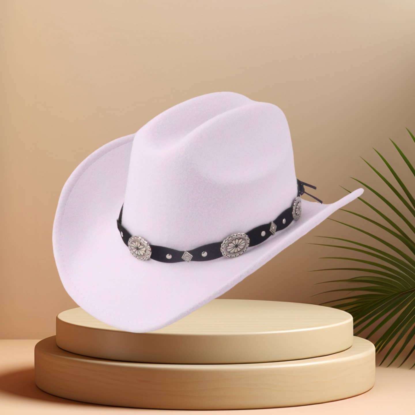 Ethnic Western Cowboy Hat with Belt for Show_CWAH3651