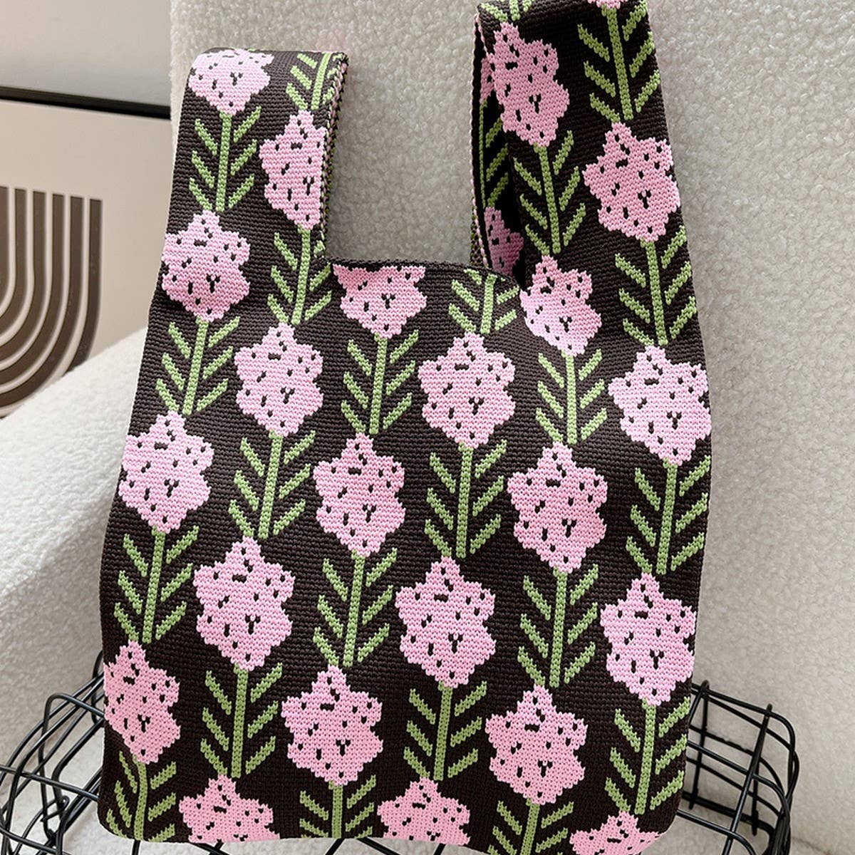 CUAB00620_STRIPED LARGE TOTE BAG WOMEN¡¯S SHOULDER HANDBAG