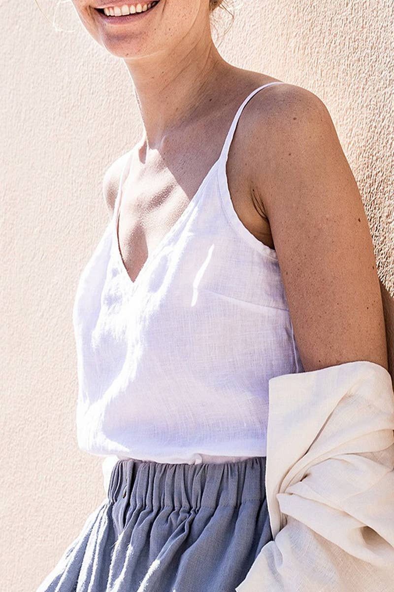 CWTDSSL0017_LOOSE AND SIMPLE V-NECK SLEEVELESS CAMISOLE