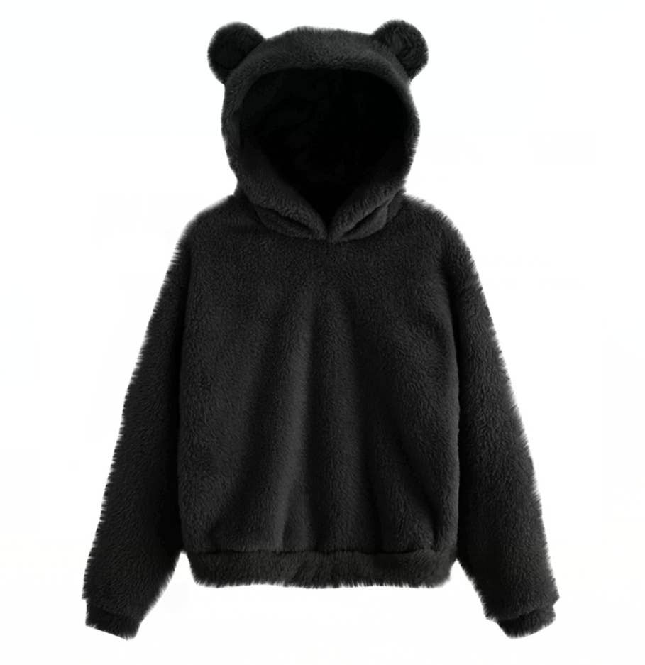 FLUFFY RABBIT EARS HOODED WARM SWEATER HOODIE