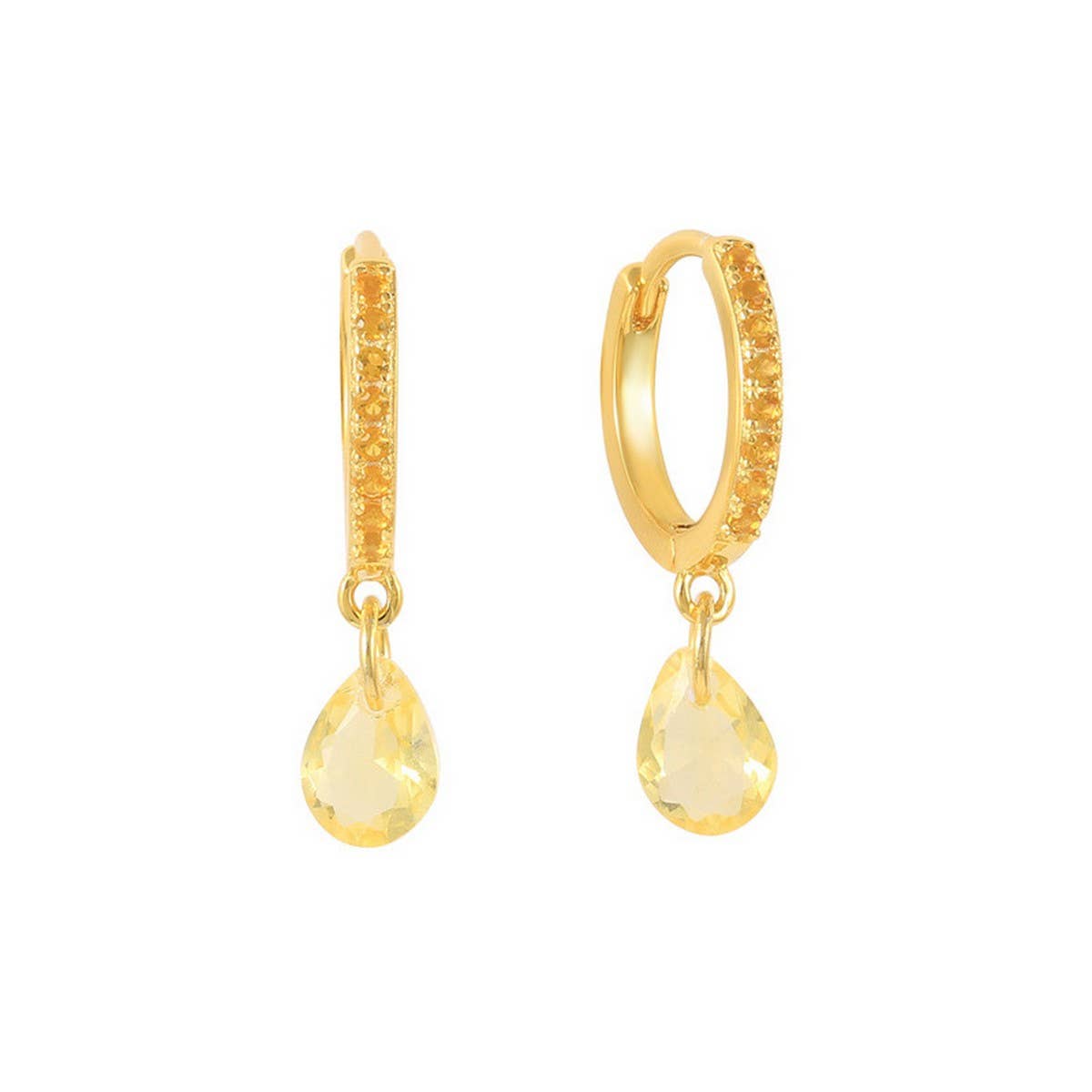 GEOMETRIC TEARDROP DIAMOND FRENCH EARRINGS