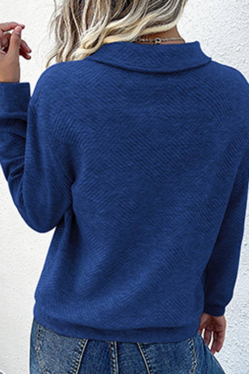 CWTBLL2882_LONG-SLEEVED HOODIE WITH HALF-OPEN BUTTON