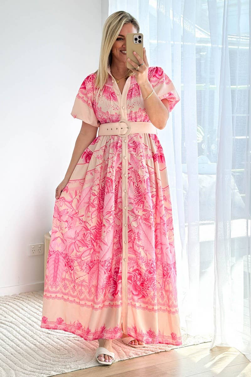 CWSBSS0068_STAND COLLAR RUFFLED TOP HIGH WAIST SKIRT SUIT