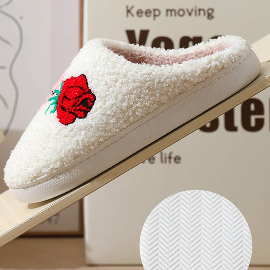 VALENTINE'S DAY SMILEY LOVE COTTON SLIPPERS