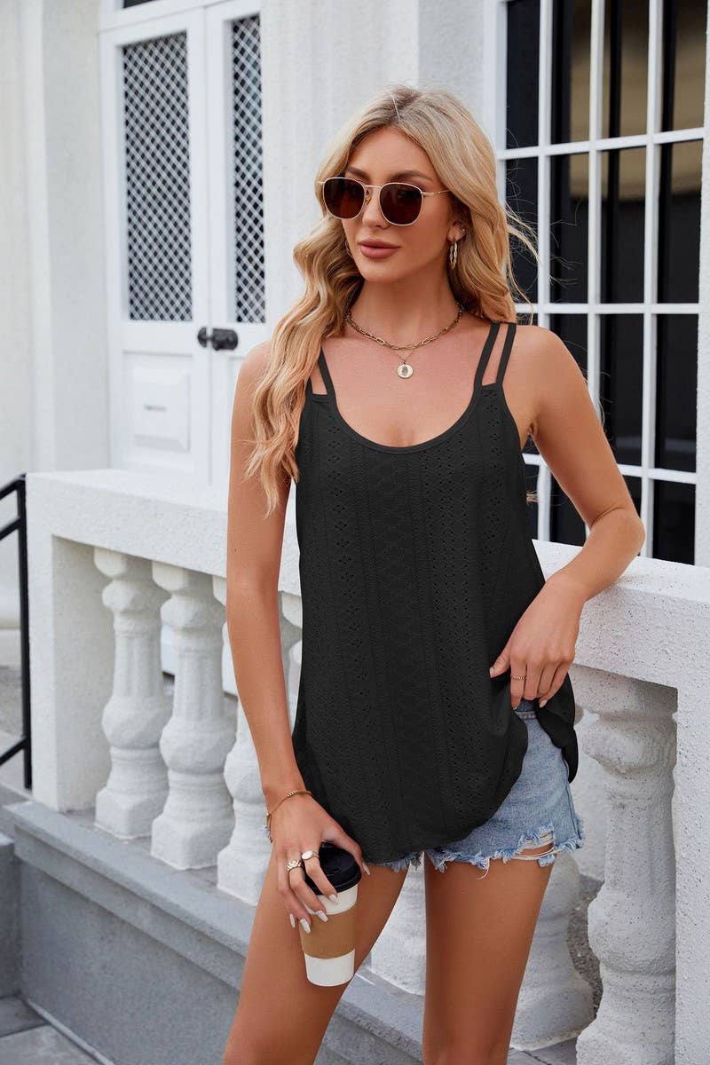 CWTTSL0228_Sleeveless Double Strap Knit Top