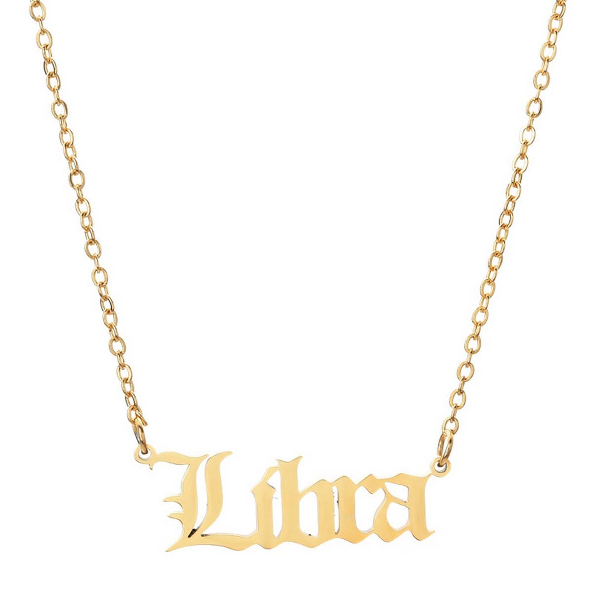 STAINLESS STEEL ZODIAC PENDANT CLAVICLE NECKLACE_CWMM2719