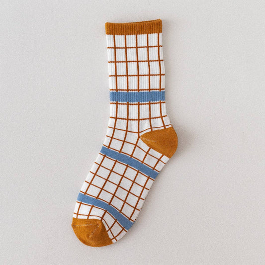 NEW CUTE BLUE PLAID SOCKS