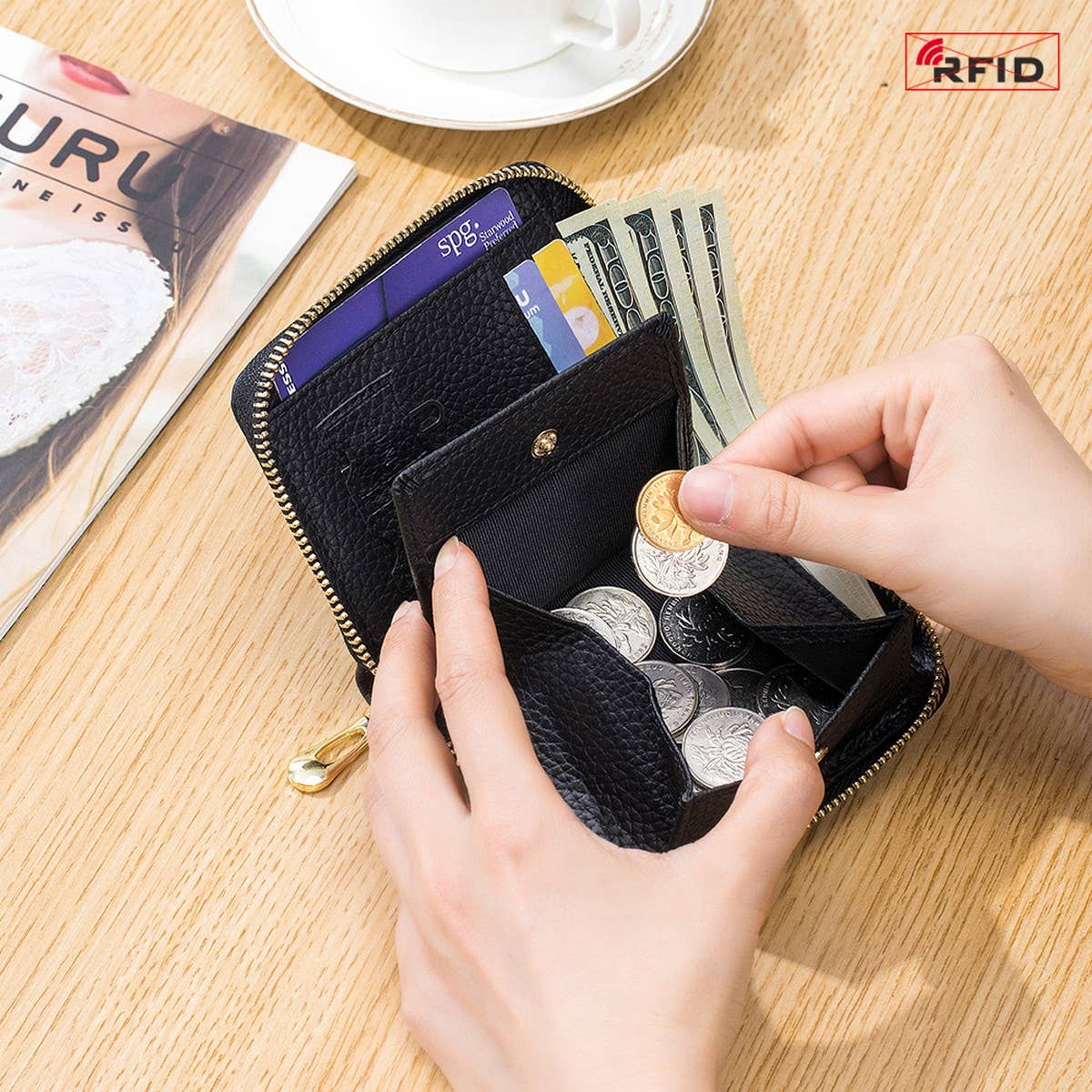 FASHION MULTIFUNCTIONAL SHORT LEATHER WALLET_CWAB3754