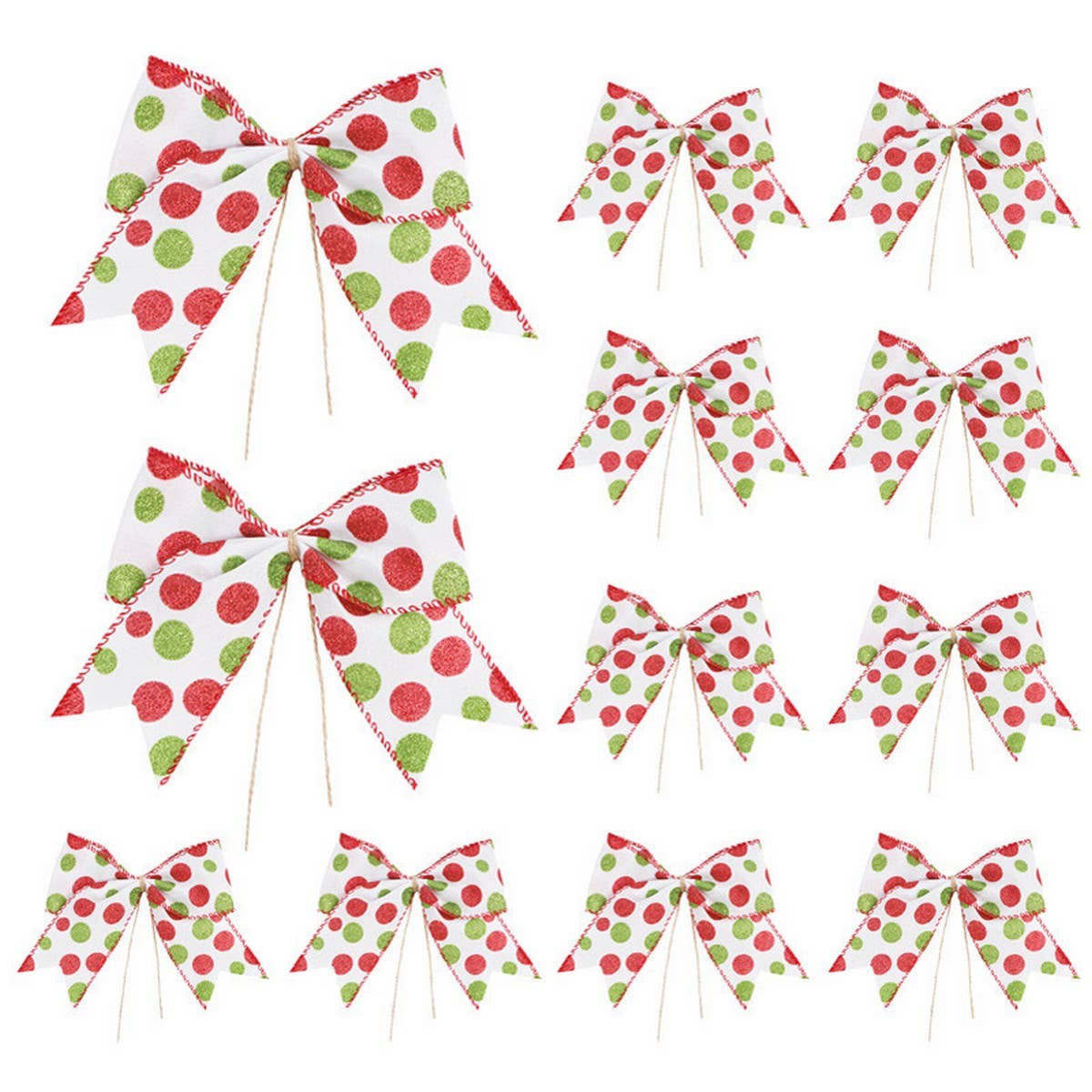 CWMM10190_POLKA DOT CHRISTMAS BOW DECORATIONS