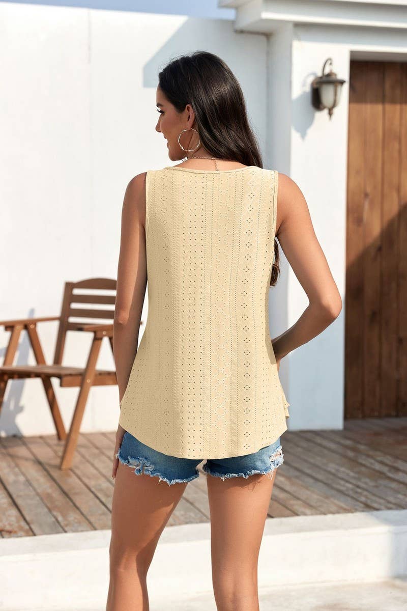 CWTBLSL0344_SLEEVELESS SOLID COLOR CAMISOLE CASUAL