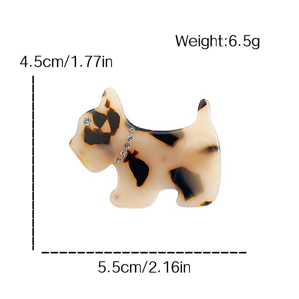 French vintage diamond-encrusted puppy hair clip